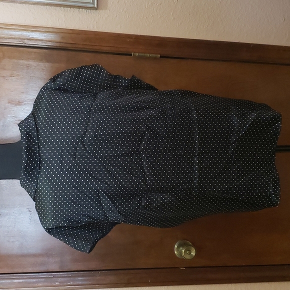 Celine black polka dot blouse w/crystal buttons 3x - Picture 3 of 9